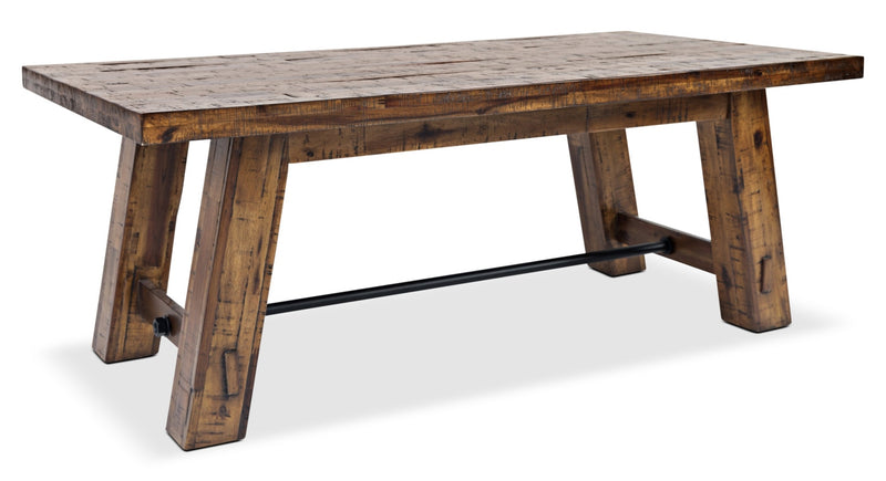 Galveston Coffee Table with Hidden Casters - Rustic style Coffee Table in Rustic Brown Acacia Solids and Veneers