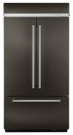 Réfrigérateur encastré KitchenAid de 24,2 pi³ à portes françaises – KBFN502EBS