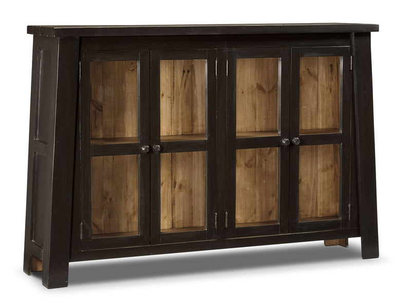 Artesia Accent Cabinet - Rustic style Accent Cabinet in Dark Brown Wood