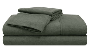 Ensemble de draps haute performance Hyper-Wool de BEDGEAR 5 pièces pour très grand lit divisé - vert forêt