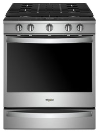  Cuisinière à gaz intelligente Whirlpool de 5,8 pi³ avec friture à air et technologie AquaLiftMD - ac…