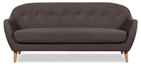 Sofa Calla en tissu d'apparence lin - gris foncé
