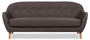 Sofa Calla en tissu d'apparence lin - gris foncé